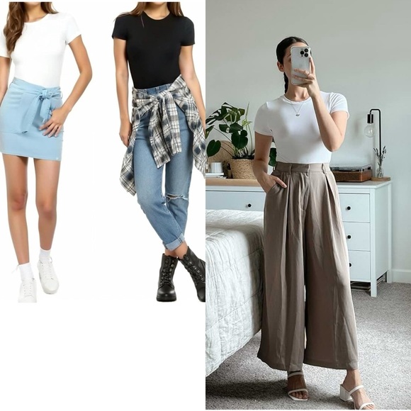 NWT MANGOPOP Women's Round Neck Short Sleeve T Shirts Basic Bodysuits SIZE  XXL - Picture 4 of 16